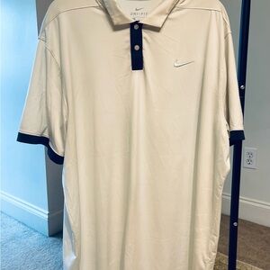 Nike Men's White Polo Shirt with Black Accents
